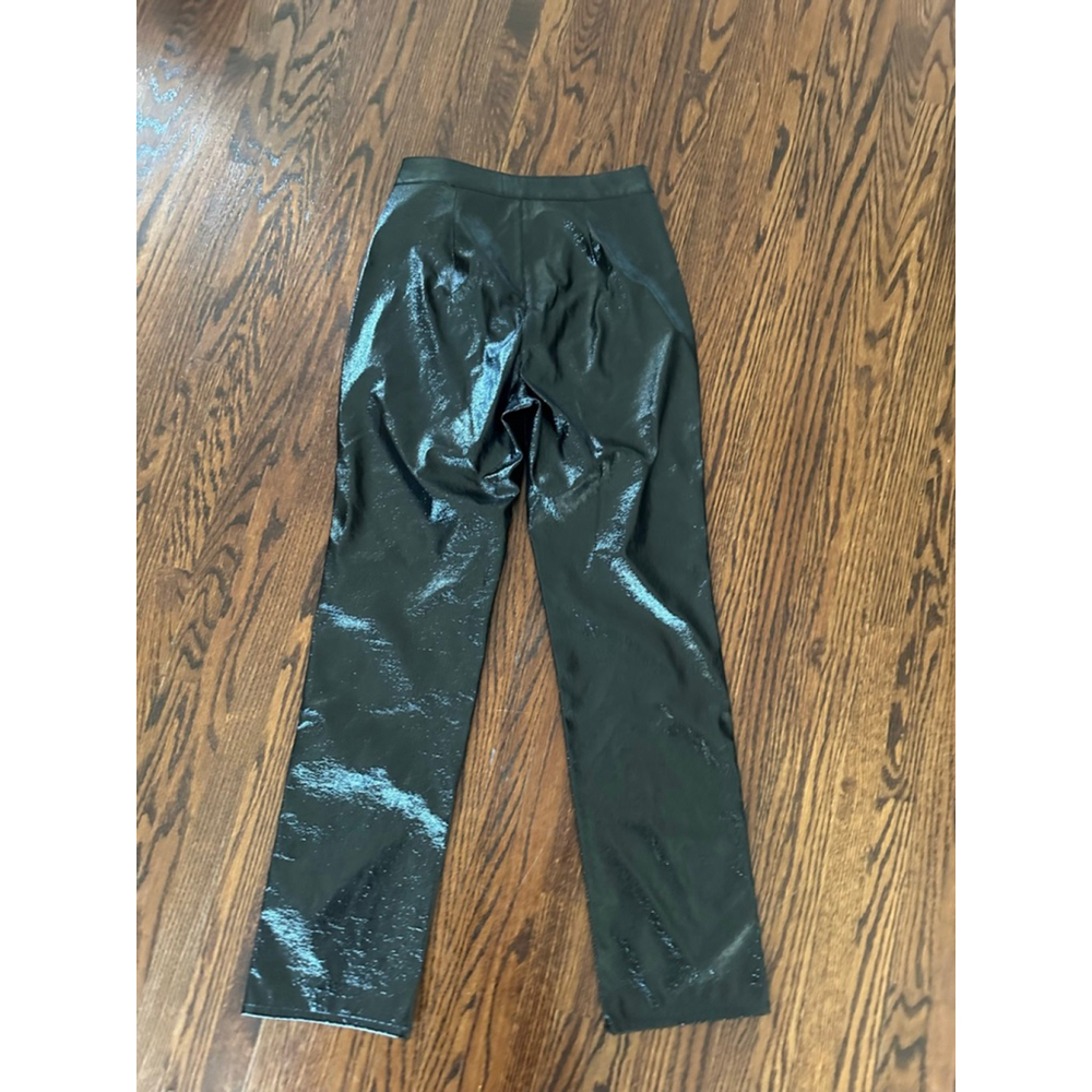 Women's Wilfred Black Patent Faux Leather Straight Leg Pants Size 4 - Picture 4 of 8